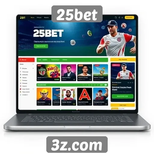 Interface e design do site 25bet